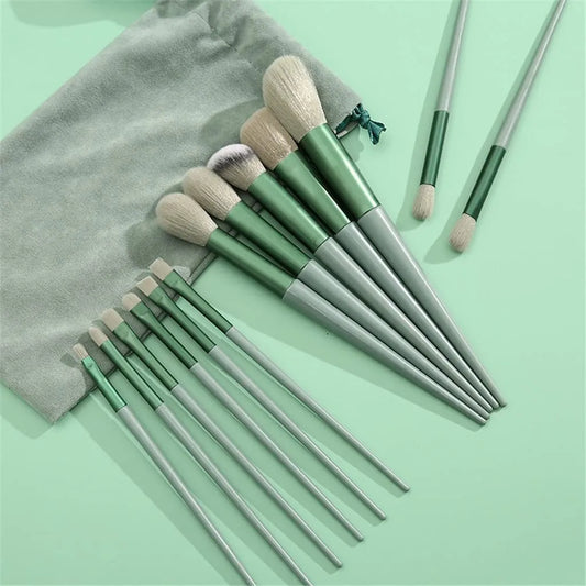 13 Pcs Makeup Brush Set Soft hair Loose Powder Eyeshadow Concealer Contour Eyeliner brush Foundation Beauty Cosmetic tools