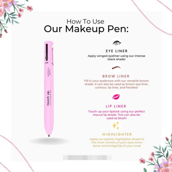 4-in-1 Makeup Pen (eye Liner, Brow Liner, Lip Liner, & Highlighter)