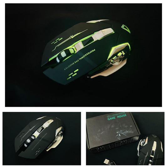 Wireless Rechargeable Gaming Mouse – LED Light