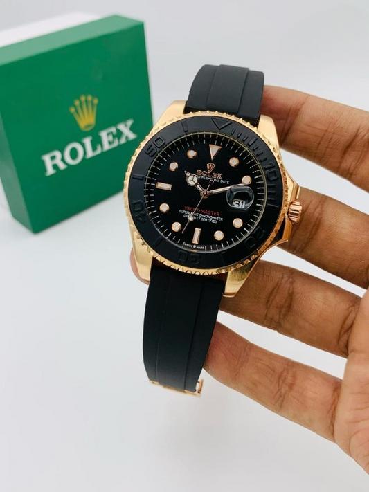 Rolex Stylish Watch For Men Adjustable Rubber Strap | Heavy Master Lock