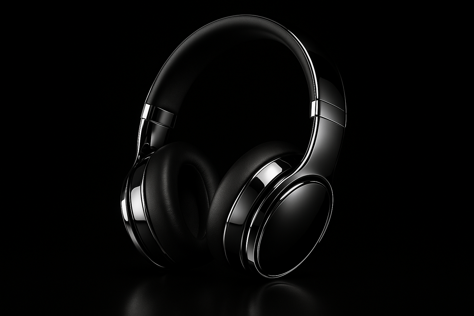 BLACK BACKGROUND PICTURE ANY TECHNOLOGY ITEM LIKE HEADPHONES SHINING TEXTURE LOOKS AMAZING