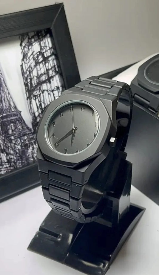 Full Black Aura Quartz Watch – Lightweight Design, , Premium Quality & Finish – Best Quality Analog Watch For Boys – Watch For Men | Full Black Color Watch (with Random Box)