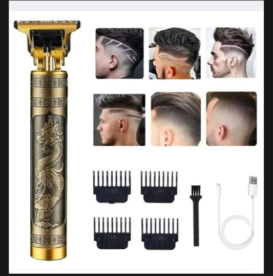 Vintage T9 Dragon Trimmer – Metal Body, Gold Hair Clipper for Men