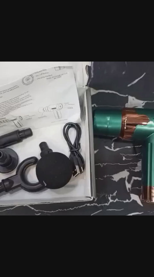 Jy-760 Mini Massage Gun Muscle Massager Portable Ultra Massage Heads Usb C Charging Port Massage Gun (black)