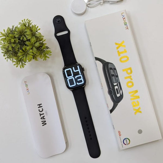 X10 Pro Max Smart Watch – 2025 Ultra Slim Smartwatch With Bluetooth Calling, Water Proof  With Box